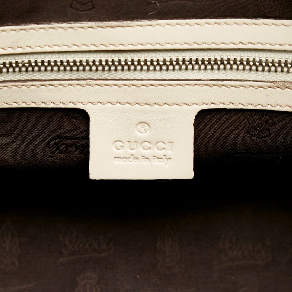 GUCCI GG Canvas Twins Tote Bag Handbag 232958 Beige White Leather Ladies - Picture 8 of 10